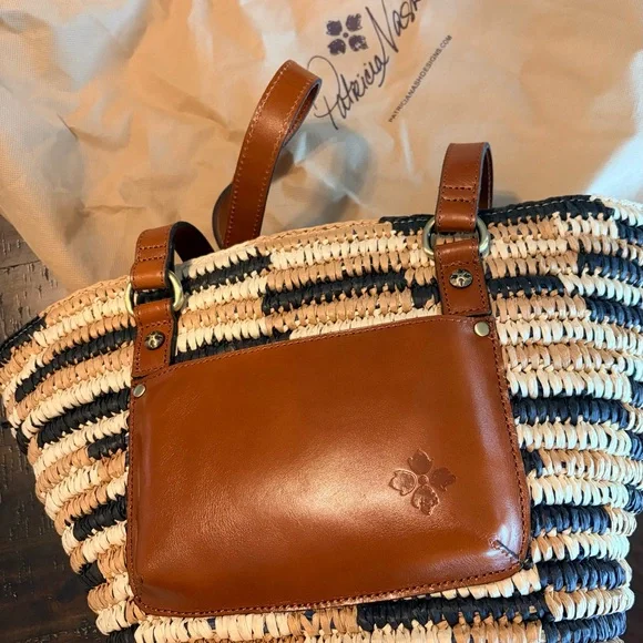 Patricia Nash Black and Tan Striped Tote - Picture 2 of 9